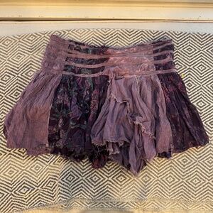 Free People Purple Patchwork Mini Skirt Large